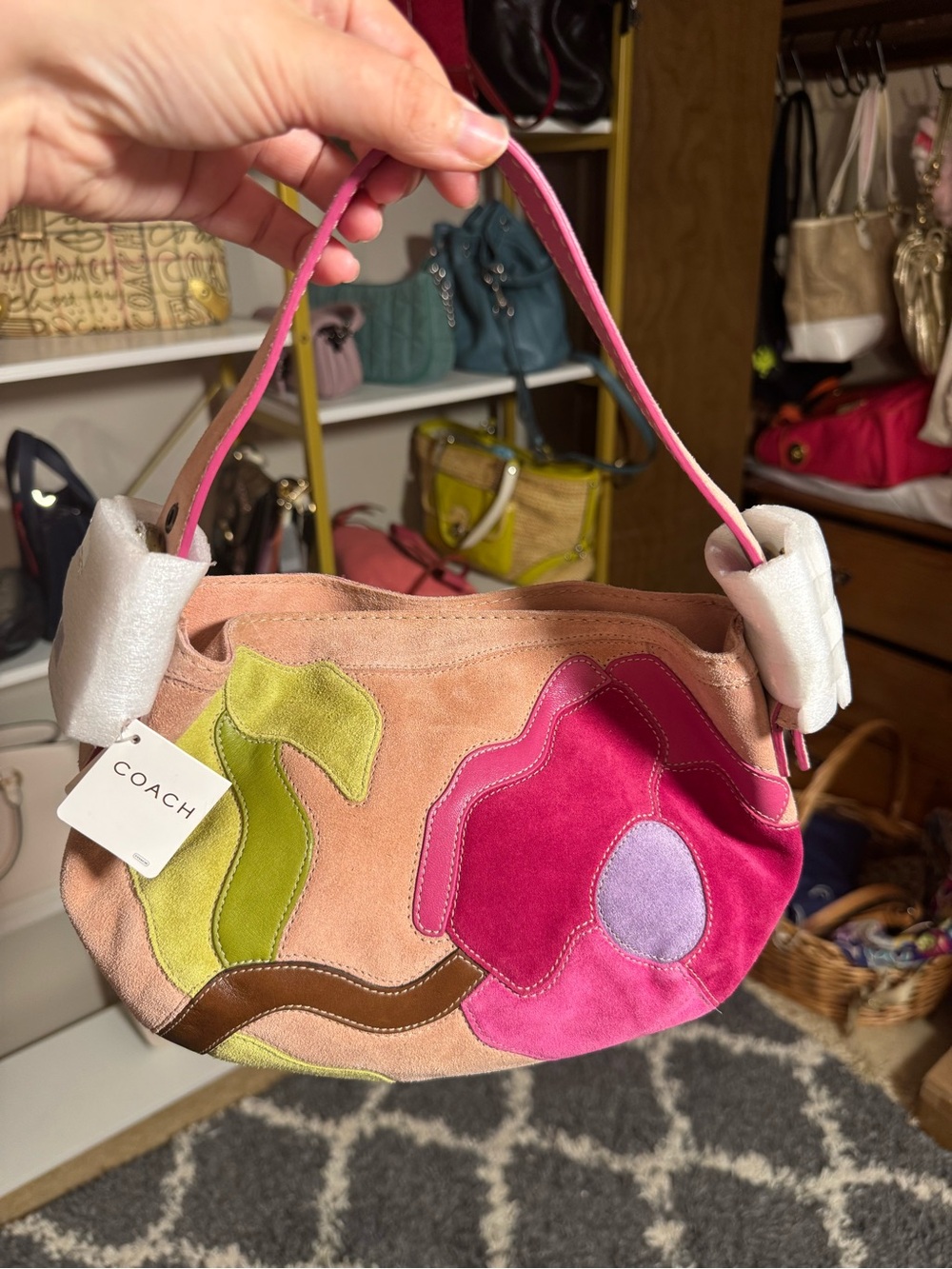 NWT COACH Poppies for Peace Suede Hobo Bag